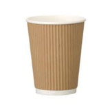 12oz Kraft Ripple Tall Disposable Cup 500s