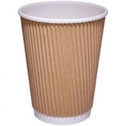 8oz Kraft Ripple Disposable Cup 500s