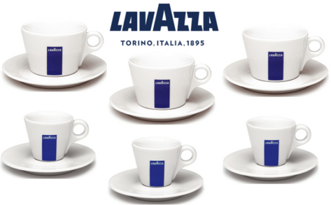8oz Lavazza 6 Cappuccino Cups & Saucers