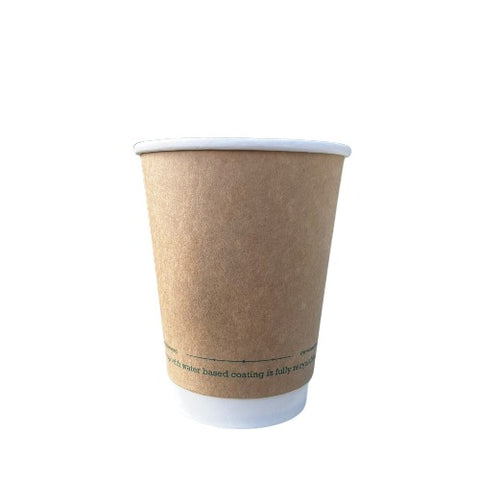 12oz Greenspirit Aqueous Compostable Double Wall Cup 500s Kraft