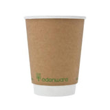 8oz Kraft Double Wall Compostable Cup 100s