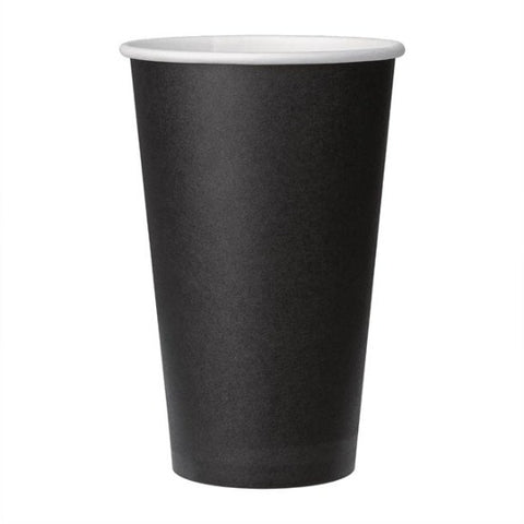 12oz Smooth Black Double Wall Disposable Cup 500s